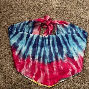 American Eagle Outfitters Tie-Dye Tie Top - rainbow